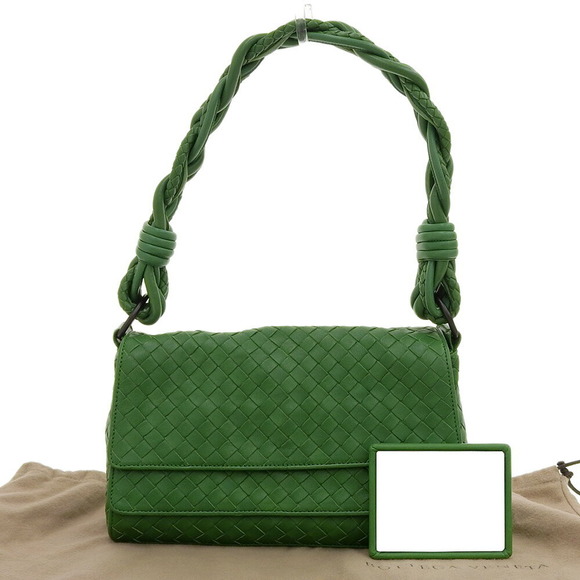 Bottega Veneta Handbags - Bottega Veneta Shoulder One Green Leather Intrecciato Bag